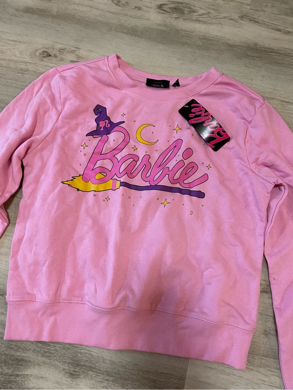 Barbie Halloween Witch Pink Graphic Crewneck Sweatshirt- NWT - Picture 11 of 15